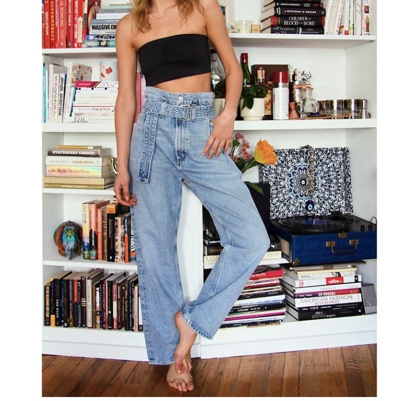 Agolde Reworked 90â High-Waisted Light Blue Jeans Fits 26/27 Sexy